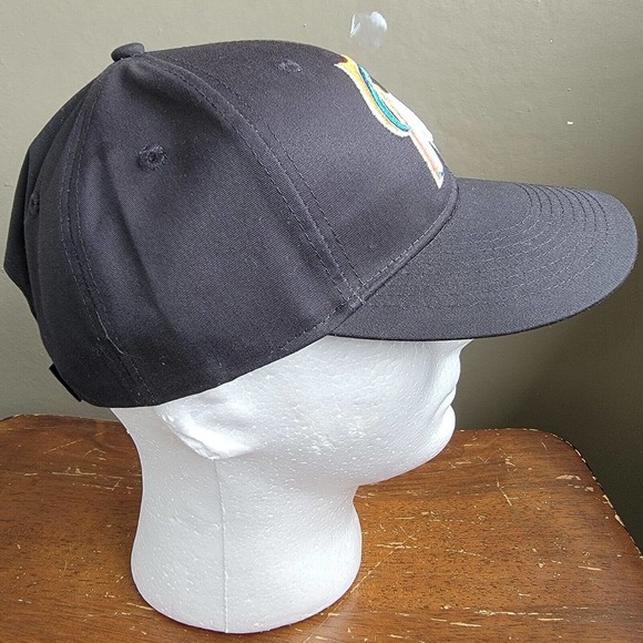 Miami Marlins Hat MLB One SIZE Adjustable Strap Black Cap NWOT - Picture 5 of 9